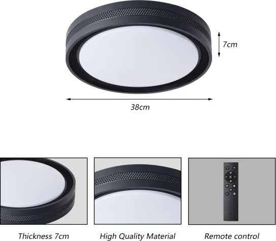 BRILAGI -LED Stmievateľné stropné svietidlo KREON LED/54W/230V 3000-6000K čierna pr. 38 cm +DO