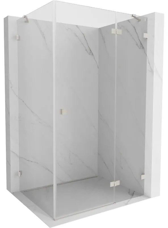 Mexen Lunar, pravostranný výklopný sprchový kút 90 x 70 cm, 8mm číre sklo, oceľový profil, 834-090-070-97-00-P