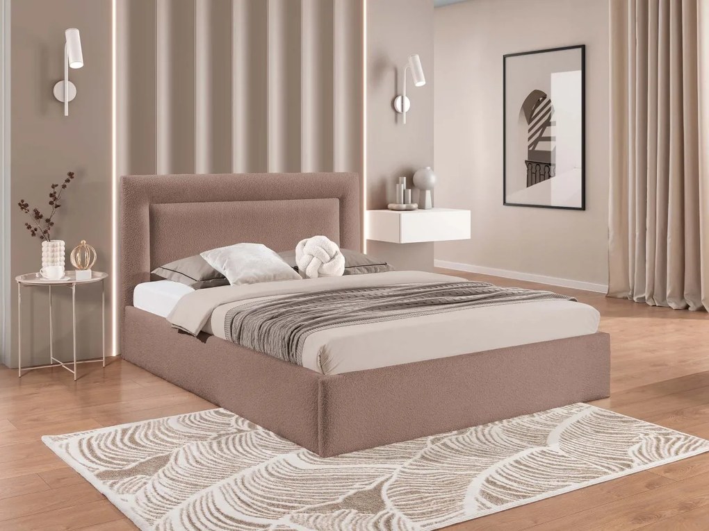 Čalúnená posteľ s úložným priestorom Enserio, Rozmer postele: 180x200, Dostupné poťahy: Coral 45