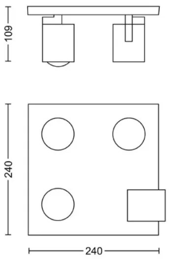 Philips 53094/31/12 - Bodové svietidlo RUNNER 4xGU10/50W/230V