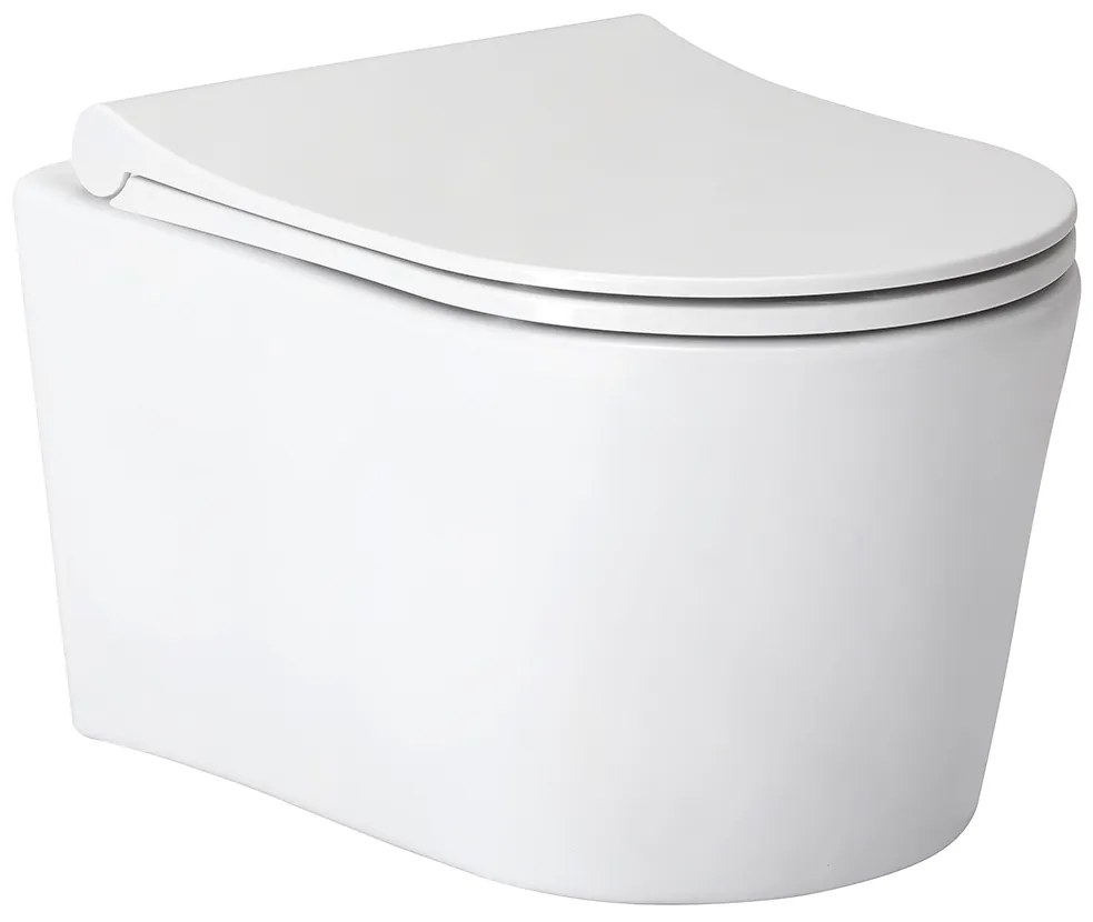 Cerano Puerto, WC misa Rimless 500x350x290 mm + WC doska so spomaľovacím mechanizmom Seggio, biela lesklá, CER-CER-417851