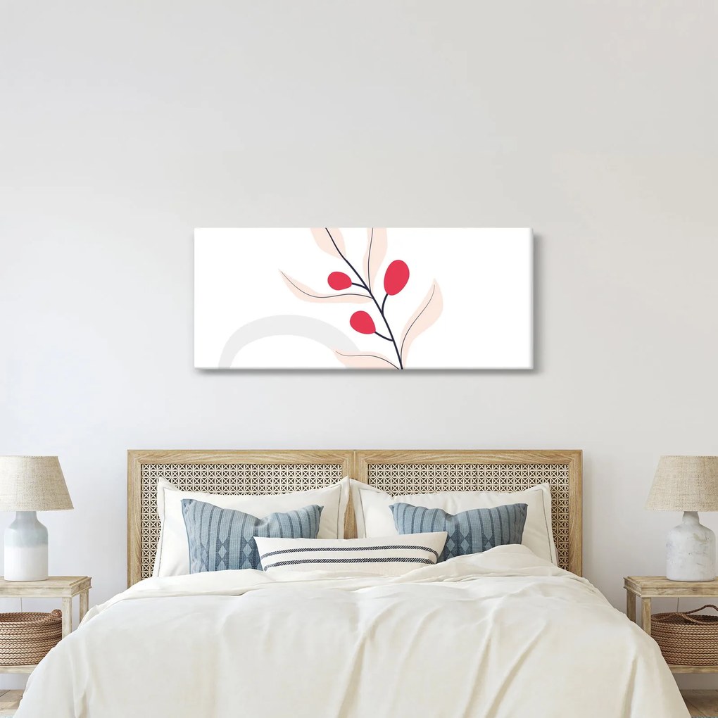Obraz - Ružová florálna abstrakcia N⁰3 (120x50 cm)