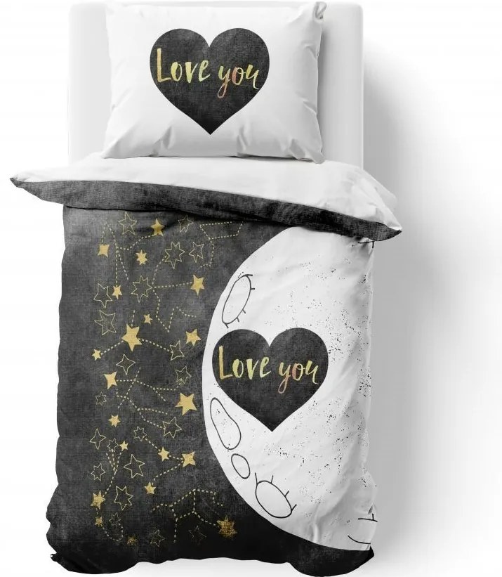Kvalitex Bavlnené obliečky Love 3D, 140 x 200 cm, 70 x 90 cm