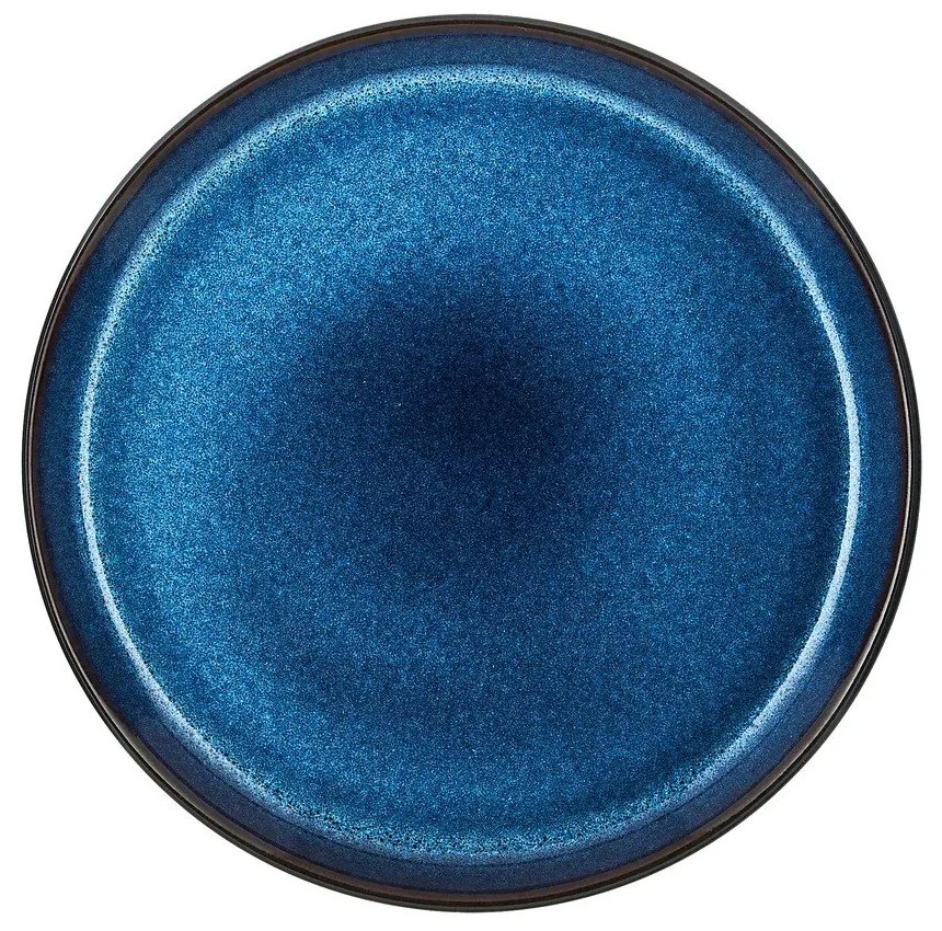Čierny/modrý dezertný tanier z kameniny ø 21 cm Gastro Dark Blue/Black – Bitz