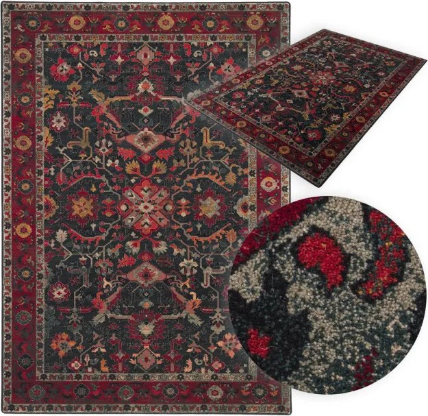 Koberec OMEGA Polonia Verano červený / antracitový