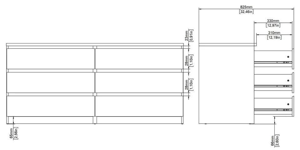Komoda v dekore duba v prírodnej farbe 154x70x50 cm Naia – Tvilum