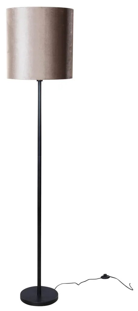 Stojacia lampa čierna s tienidlom z taupe zamatu 50 cm - Simplo