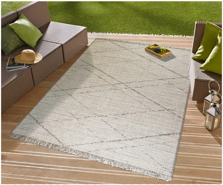 Béžový koberec vhodný aj do exteriéru Floorita Les Gipsy Cream, 130 × 190 cm