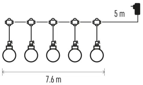 LED Vonkajšia dekoratívna reťaz 20xLED/12,6m IP44 teplá biela