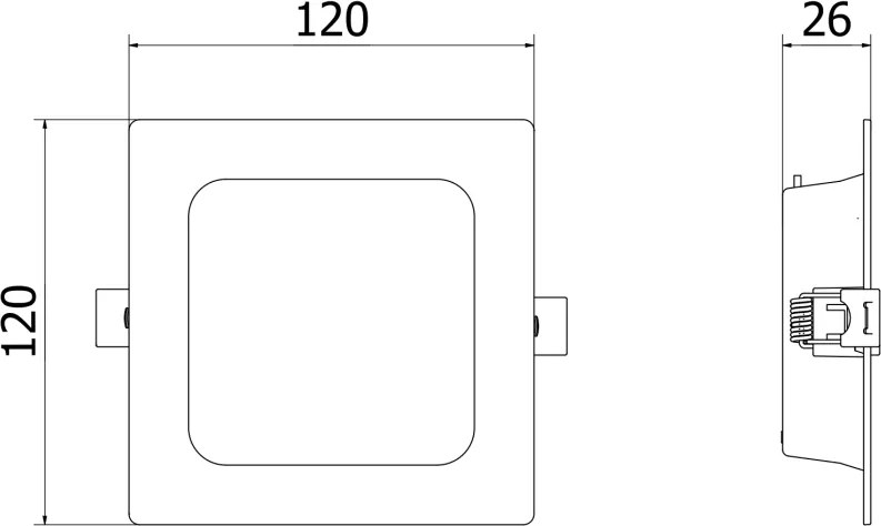 Mexen LDRR, LED stropné svietidlo na zapustenie 12 x 12 cm, 6W, neutrálna - 4000K, 600 lm, biela - L211-012-0640-20
