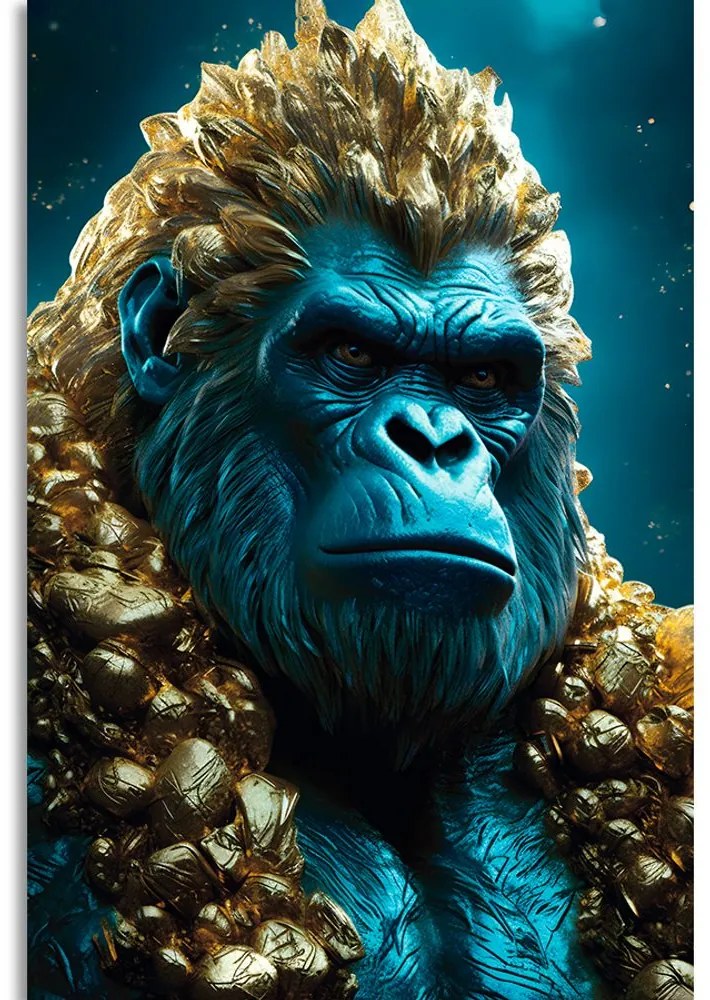 Obraz modro-zlatá gorila Varianta: 40x60
