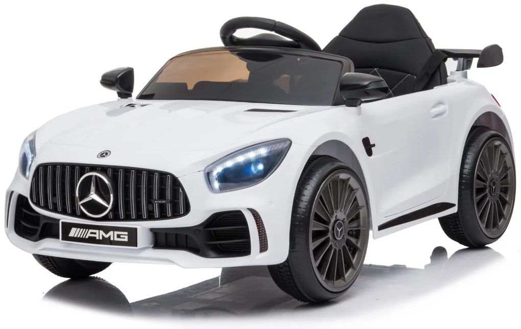 Detské elektrické autíčko na diaľkové ovládanie BestBerg BBCC-50W - Mercedes-Benz AMG GT R / od 3 rokov / nosnosť 25 kg / biela