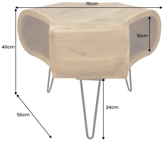 Konferenčný stolík ORGANIC LIVING 70 cm akáciové drevo