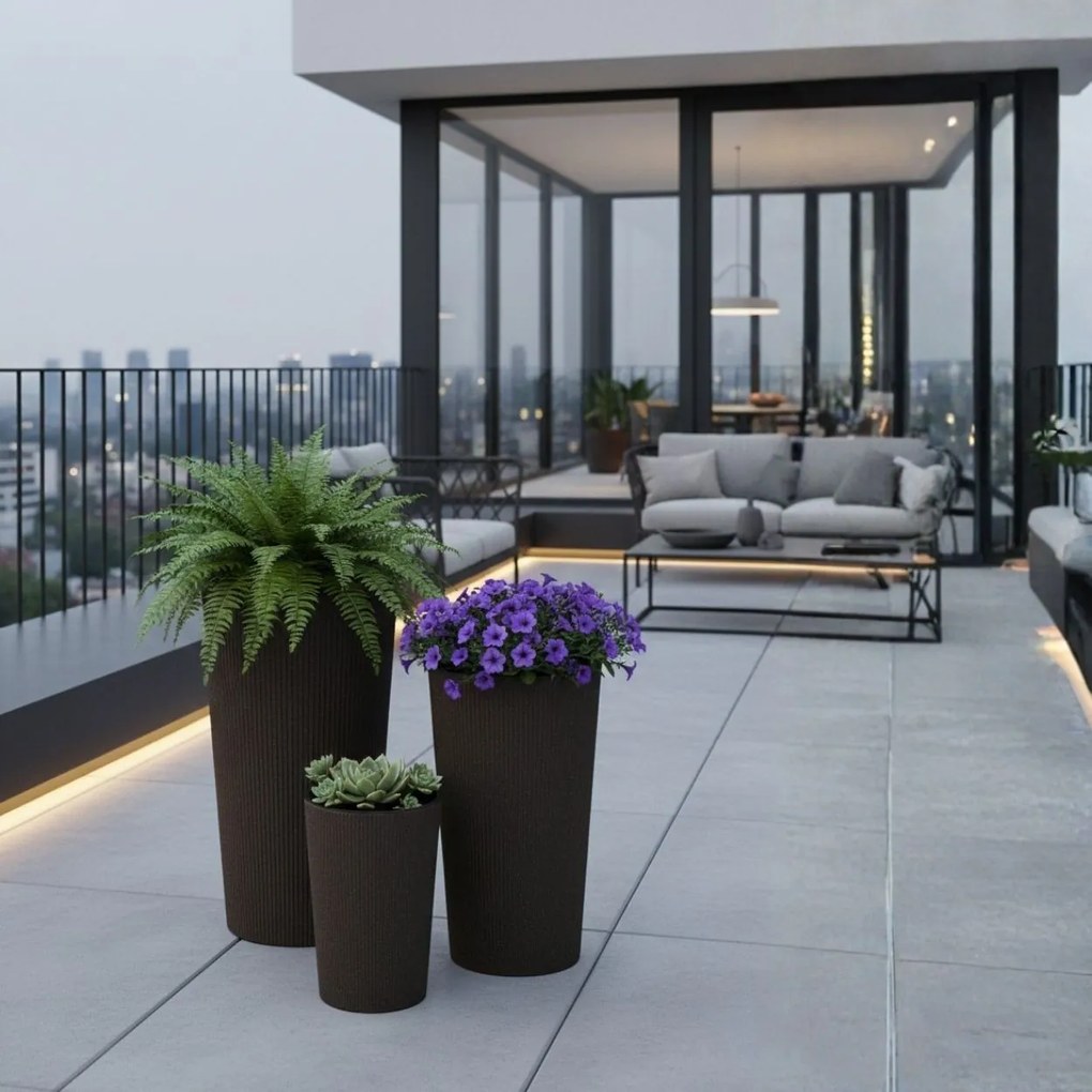 Květináč URBANIKA Coffee 57,1x29,5 cm hnědý