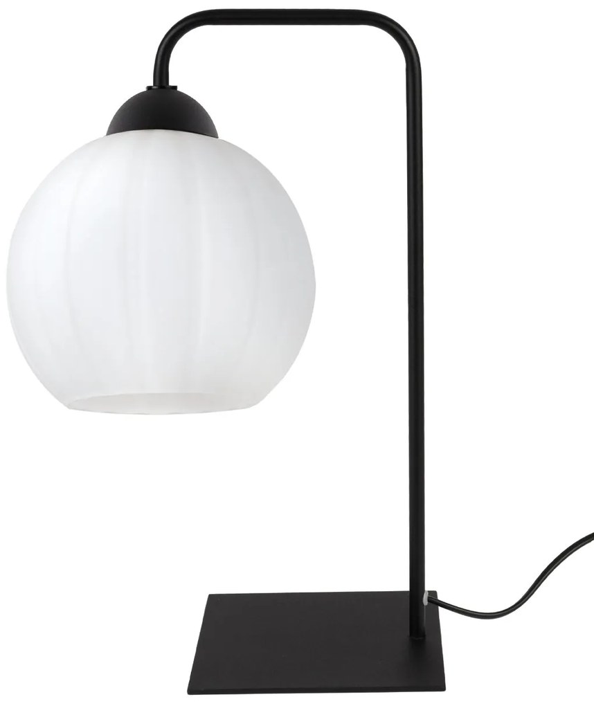 Stolná lampa Costa, 1x biele sklenené tienidlo, b