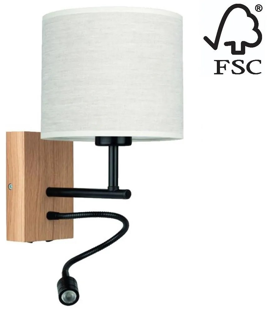 Spot-Light Spot-Light 57291974 - Nástenné svietidlo BOHO 1xE27/25W + LED/1W/230V dub SP1031