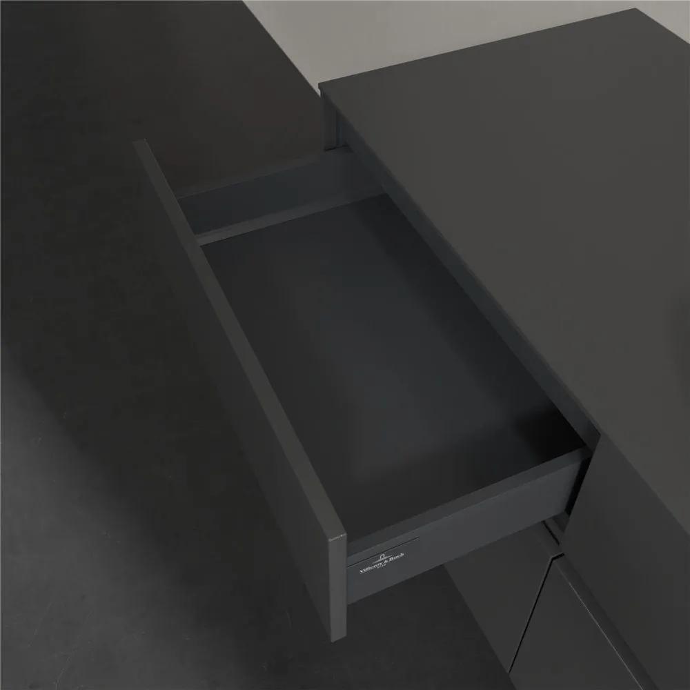 VILLEROY &amp; BOCH Collaro závesná skrinka pod umývadlo na dosku (umývadlo vpravo), 4 zásuvky, 1200 x 500 x 548 mm, Glossy Grey, C04300FP