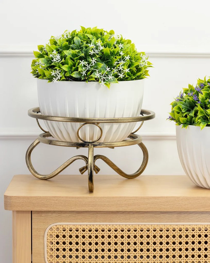 STOJAN NA KVETINÁČ RONNIE 16X28 CM ZLATÁ