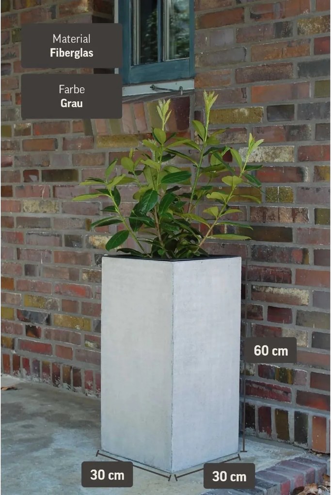 Kvetináč BLOCK, sklolaminát, výška 60 cm, betón design