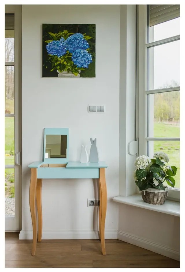 Grafitovosivý toaletný stolík so zrkadlom Ragaba Dressing Table, dĺžka 65 cm