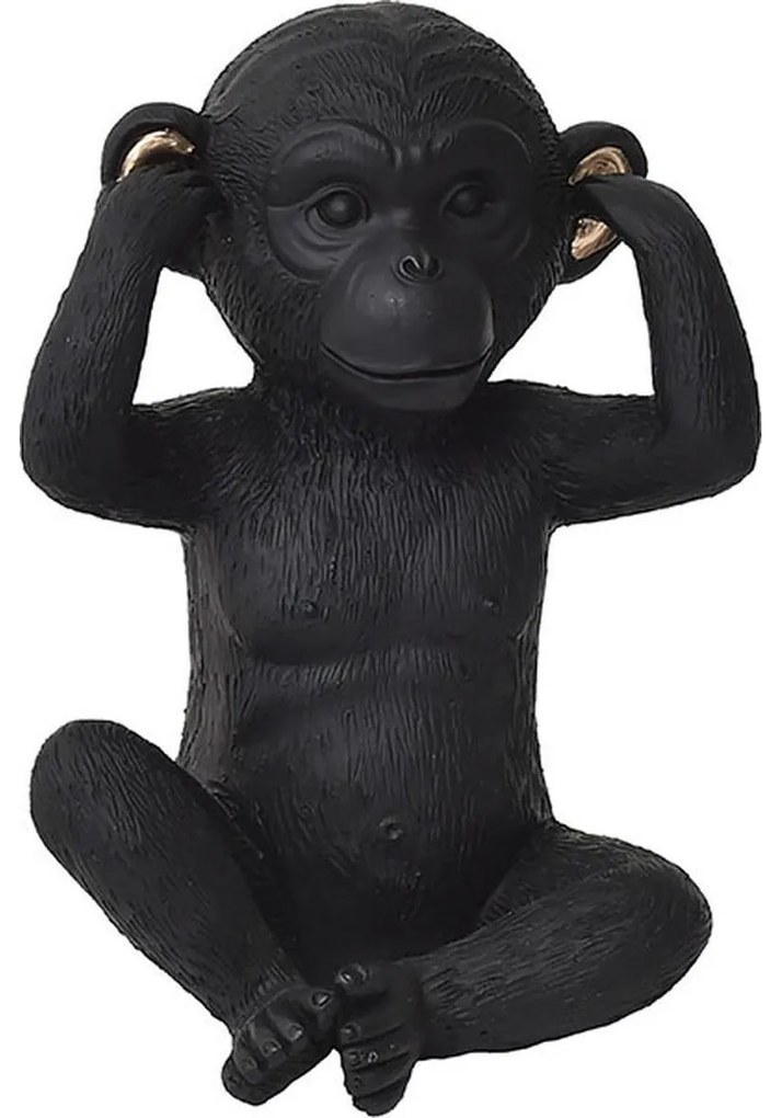 Dekoračná soška Charlie Oreille, 17x13x13x cm, čierna