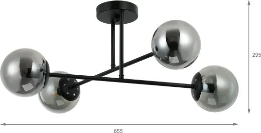 Brilagi - Prisadený luster MALIVA 4xE14/15W/230V čierny/dymový