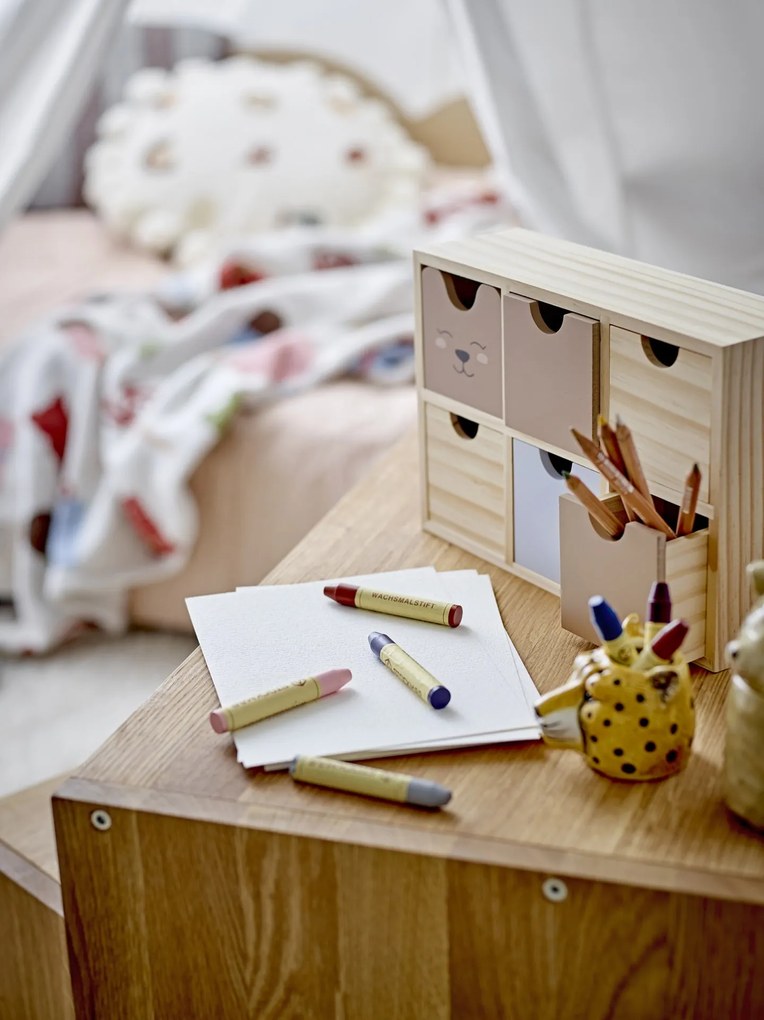 Bloomingville Drevený úložný box so zásuvkami Calle Nature