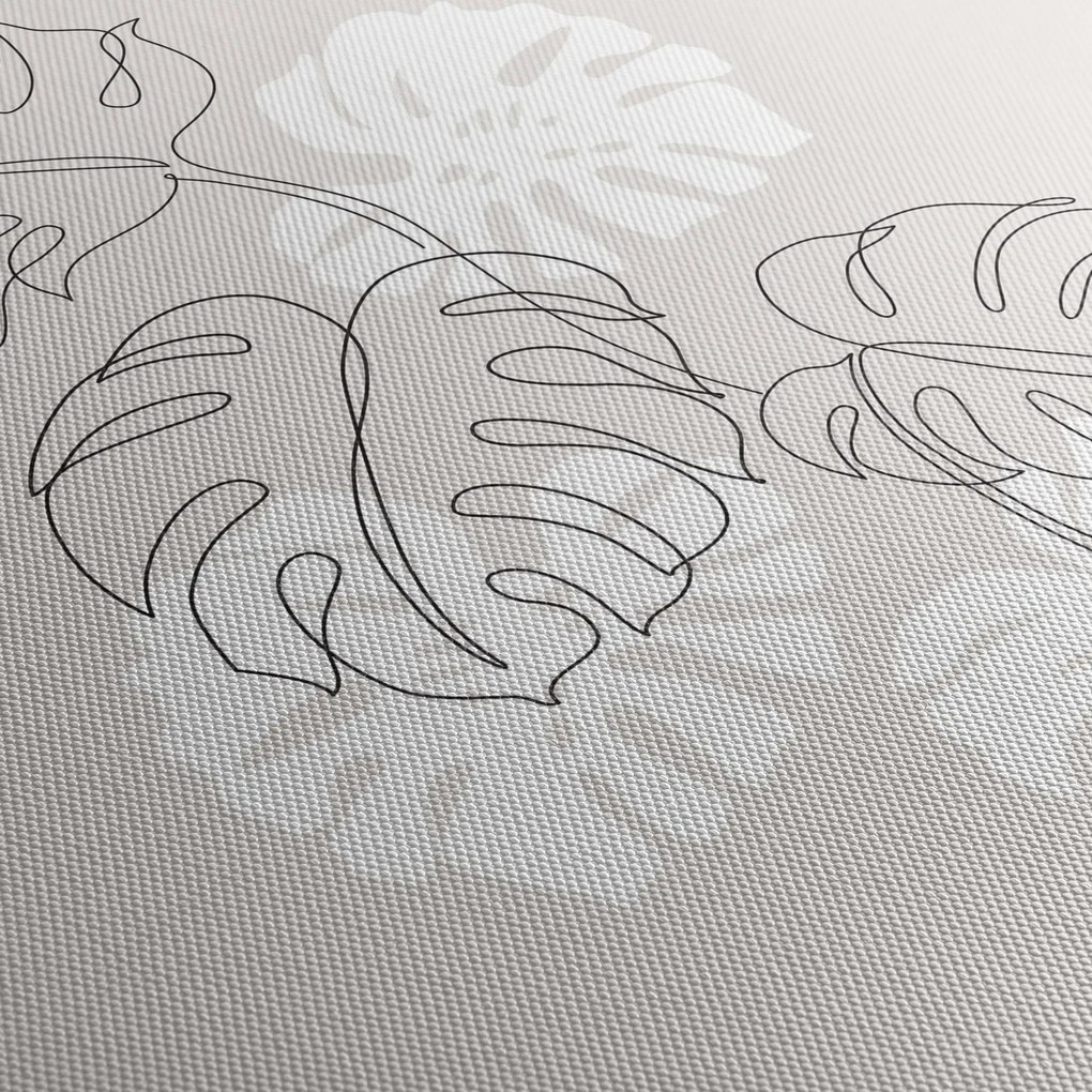 Obraz - Line art monstera N⁰3 (150x105 cm)