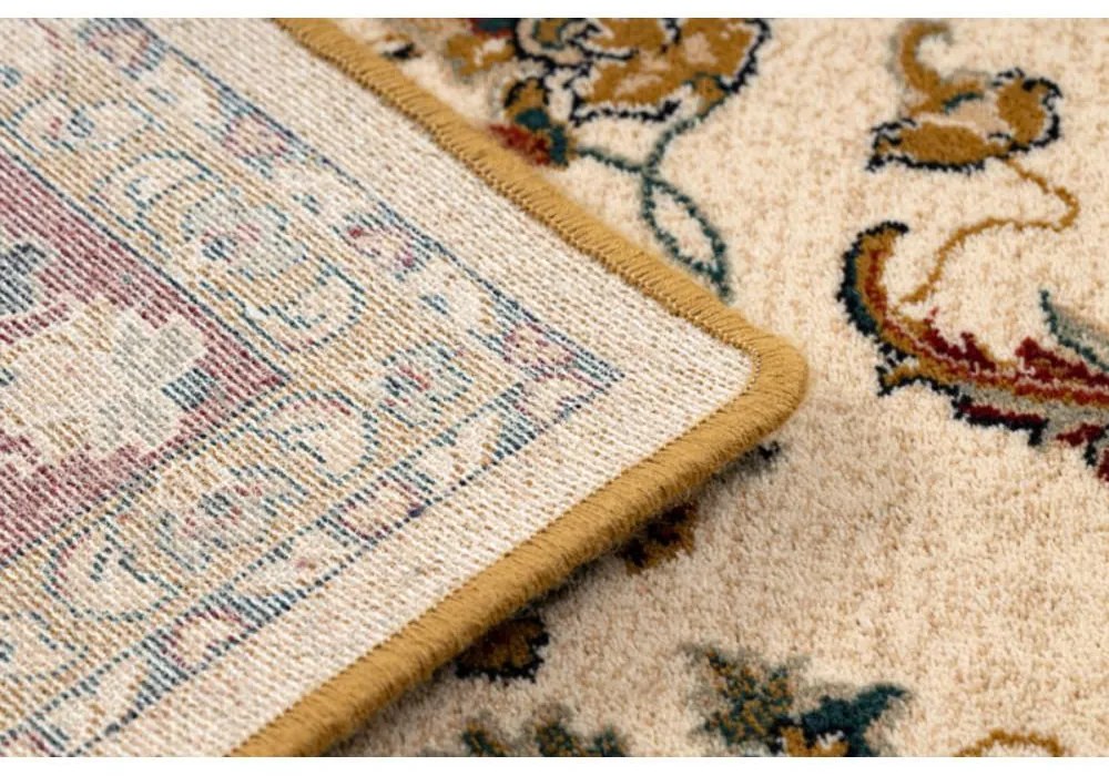 Vlnený kusový koberec Tari krémový bordó 235x350cm