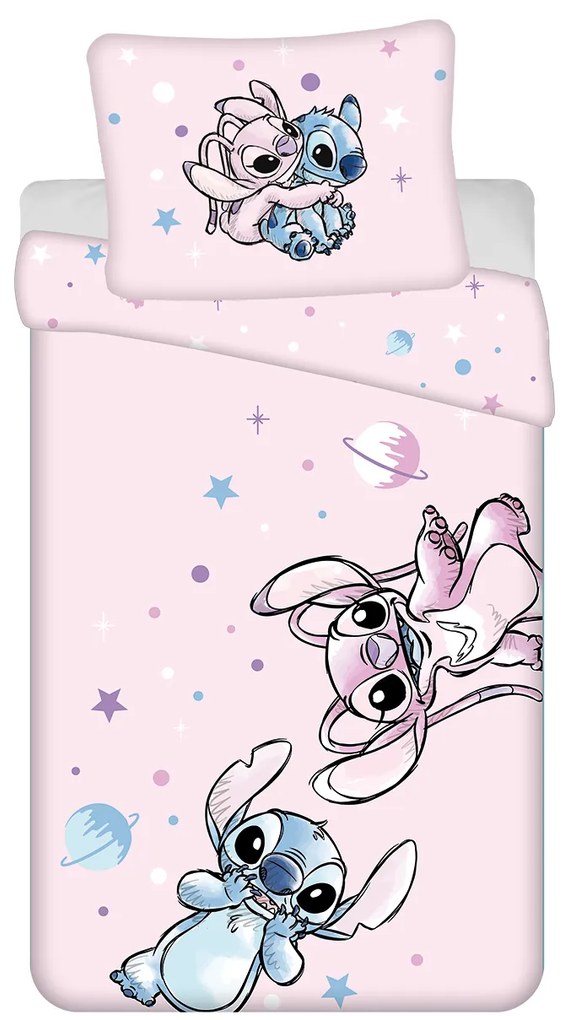 Jerry Fabrics Bavlnené obliečky 140x200 + 70x90 cm - Lilo and Stitch "Universe"