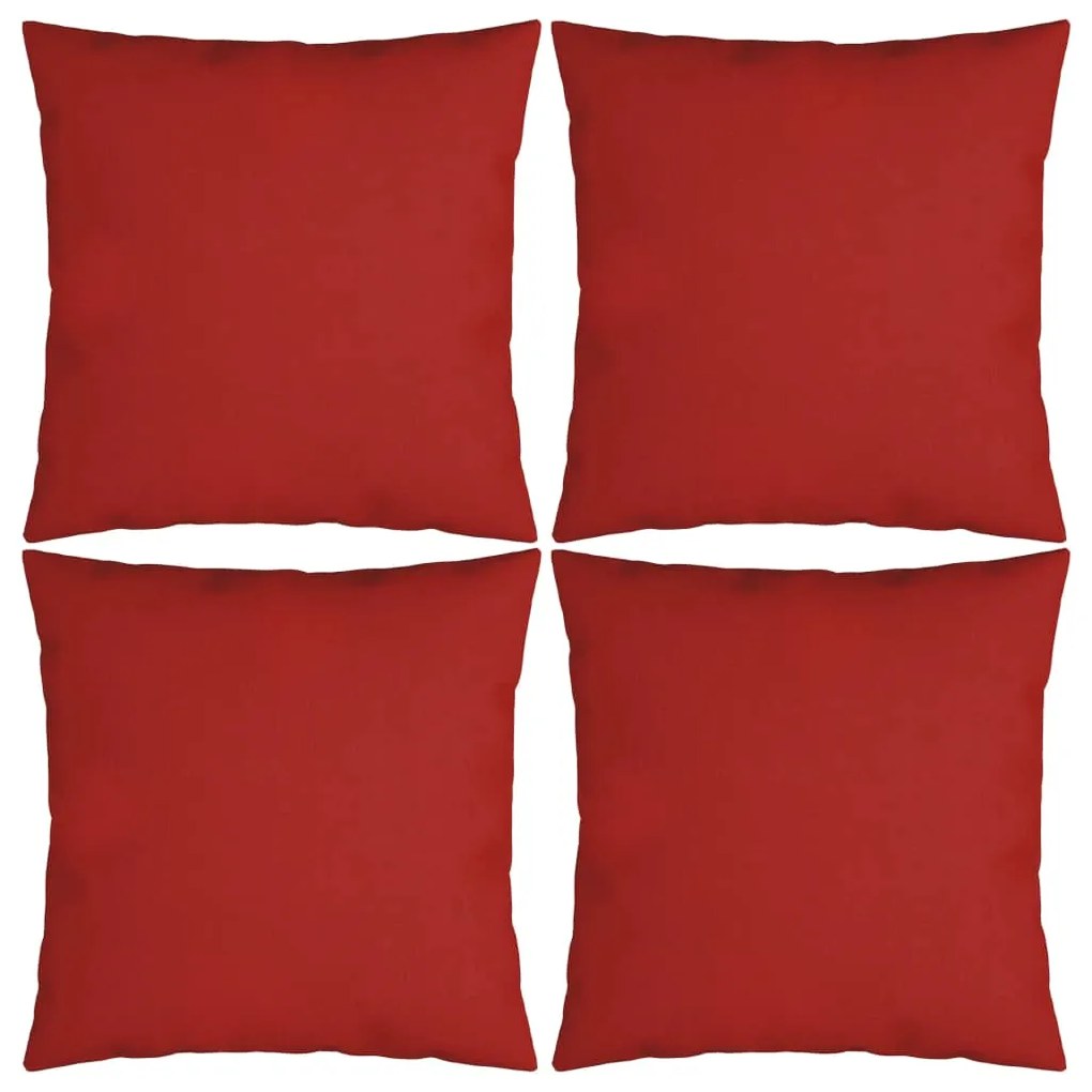 vidaXL Dekoratívne vankúše 4 ks, červené 50x50 cm, látka