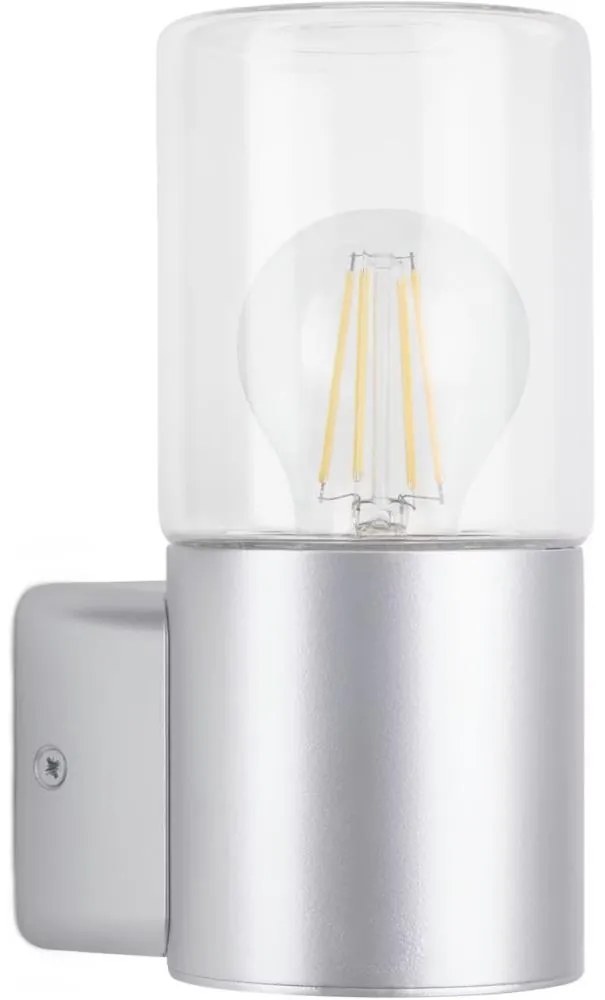Briloner 320504TF - Vonkajšie nástenné svietidlo 1xE27/12W/230V IP44 strieborná