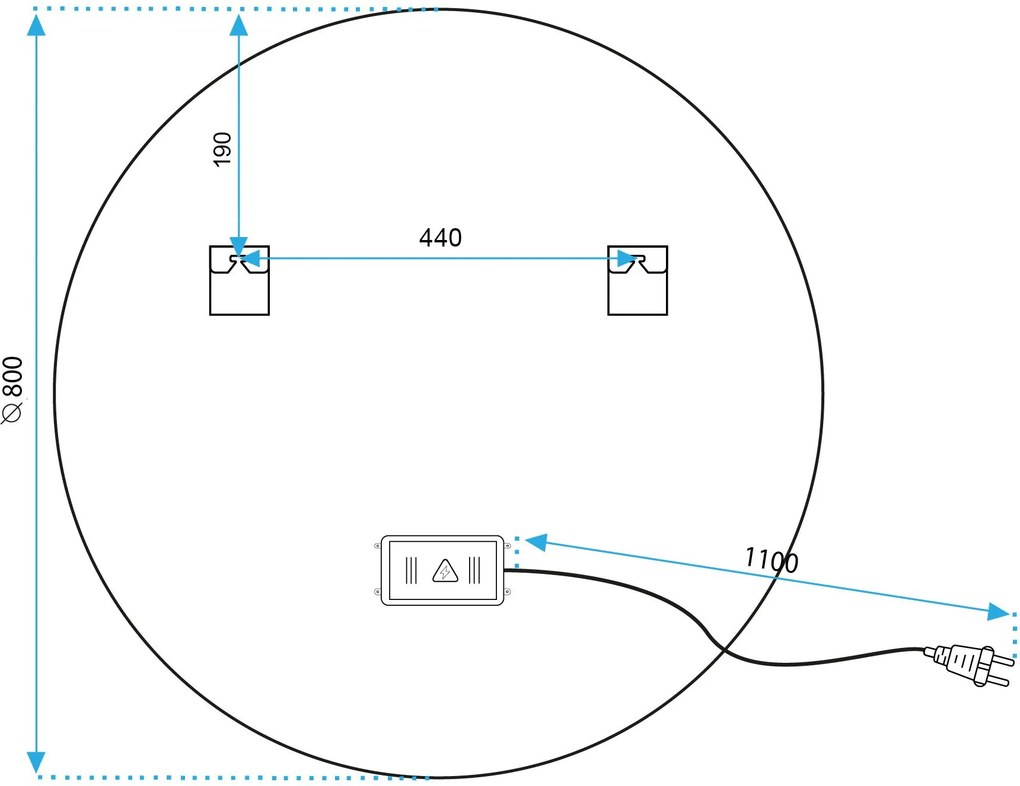 Rea Zrkadlo LED BLUETOOTH FFJ 80cm