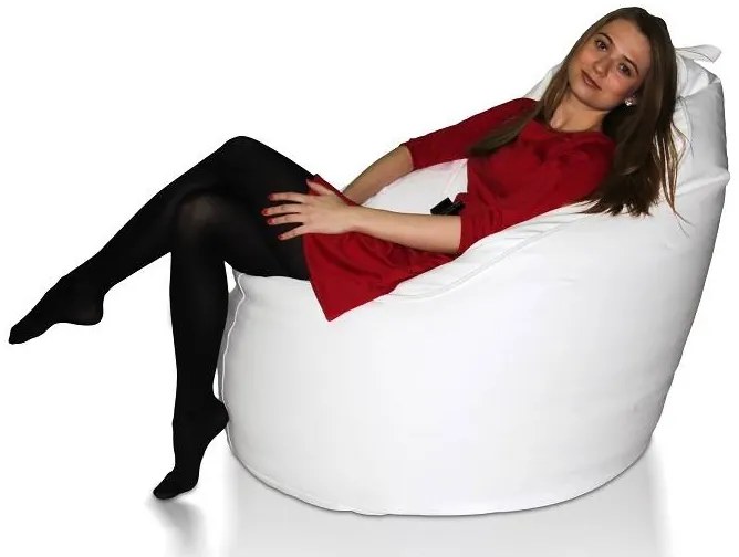 Sedací vak s taburetkou Cocco XXXL (biela). Akcia -22%. Vlastná spoľahlivá doprava až k Vám domov. 1054557