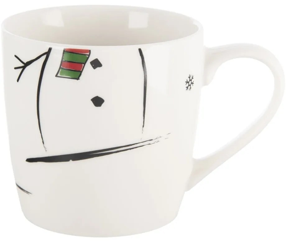 Biela porcelánová súprava hrnčeka a misky s vianočným motívom 2 ks 350 ml – Orion