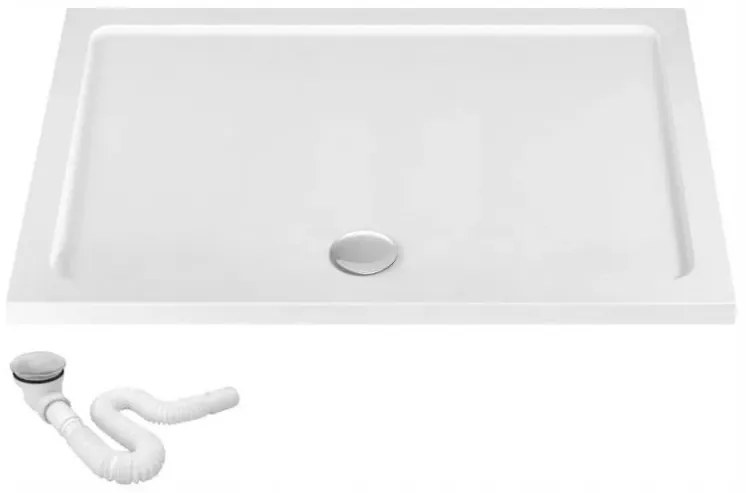 Rea Punto, sprchový kút s posuvnými dverami 100 (dvere) x 80 (dvere) x 190 cm, 5mm číre sklo, chrómový profil + akrylátová sprchová vanička Savoy, KPL-K1010