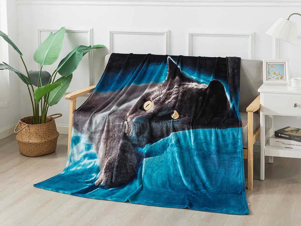 XPOSE® Mikroplyšová deka MAČKA 6 140x200 cm