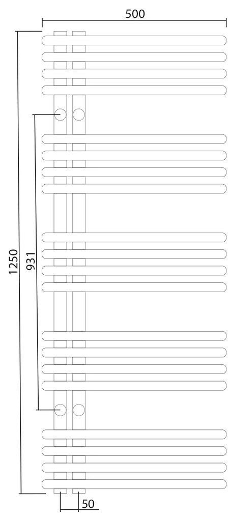 Sapho Sapho, NYMPHA vykurovacie teleso 500x1250mm, chróm, LLN125
