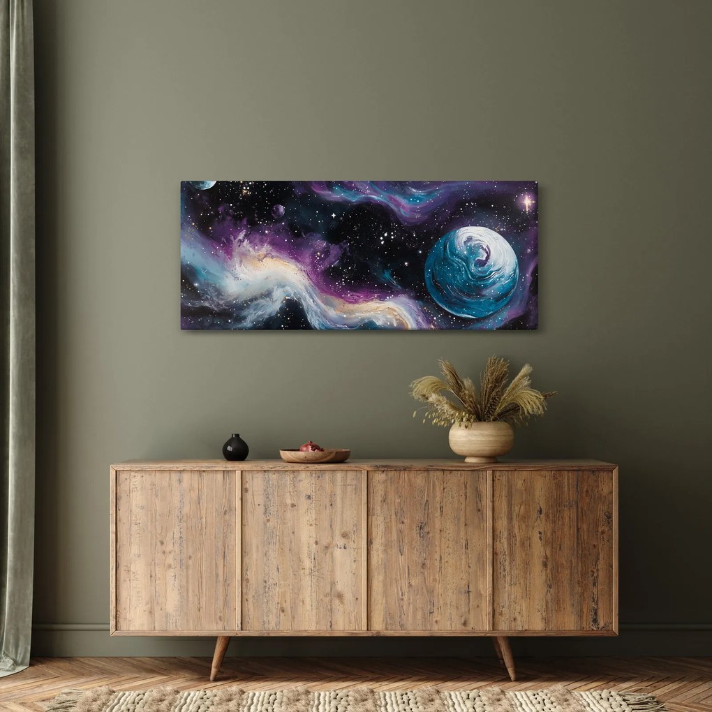 Obraz - Maľovaný vesmír (120x50 cm)