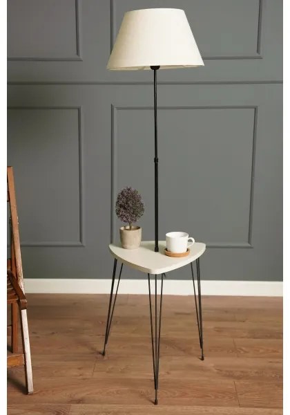 Stojacia lampa so stolíkom 1xE27/40W/230V čierna/krémová