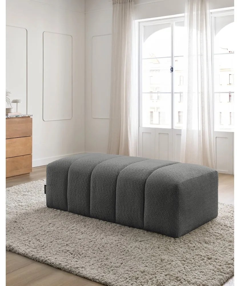 Tmavosivá podnožka z textílie buklé Annecy – Bobochic Paris