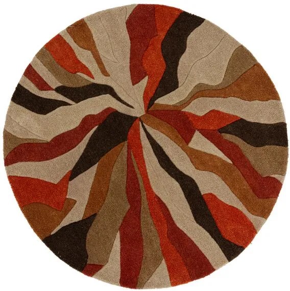 Flair Rugs koberce Ručně všívaný kusový koberec Infinite Splinter Orange kruh - 135x135 (průměr) kruh cm