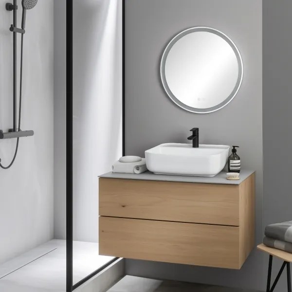 Brilagi-LED stmievateľné vyhrievané zrkadlo s podsvietením ALU PRO LED/18W/230V pr. 60 cm IP44 matný chróm