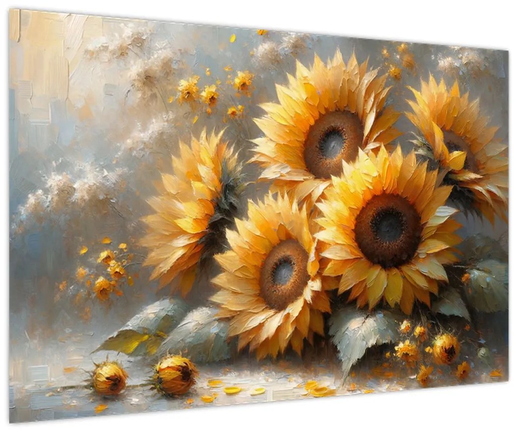 Obraz - Maľba slnečníc (90x60 cm)