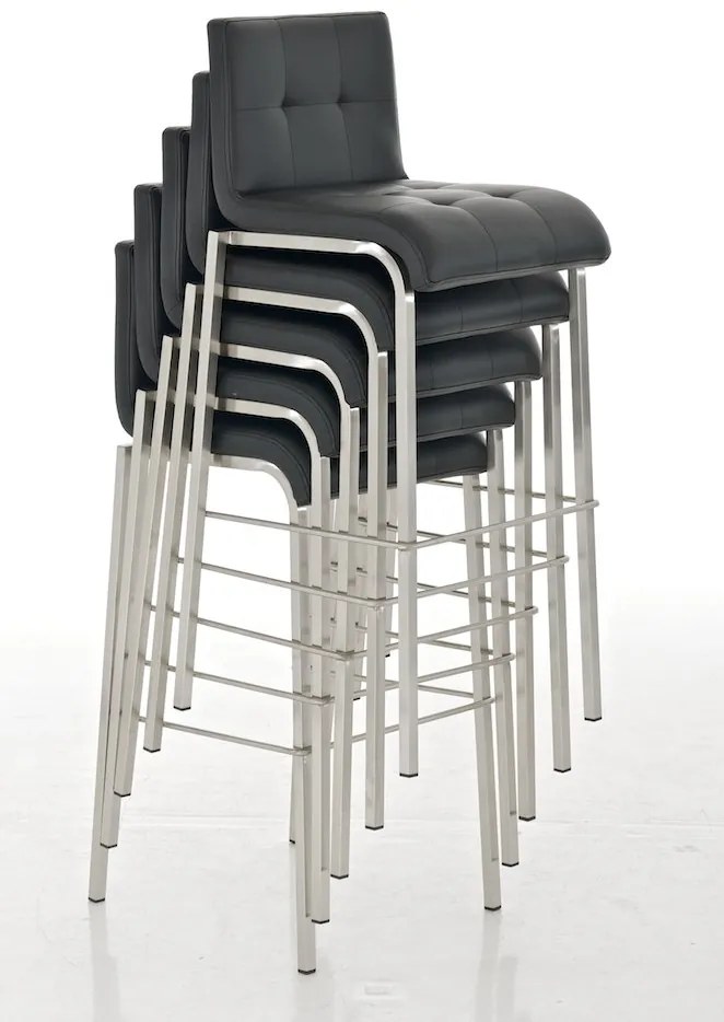 Barová stolička Buckingham - koža, drevené nohy tmavá antik - Hnedá