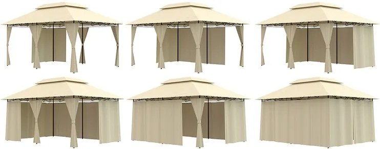 DomTextilu Béžový párty stan v elegantnom štýle vhodný na svadbu 3m x 4m 21270-136276