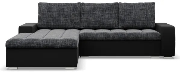Rohová rozkladacia sedačka AURORA ľavá popolová / čierna
