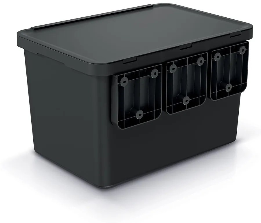 Odpadkový kôš, 4 x 10 l, čierna