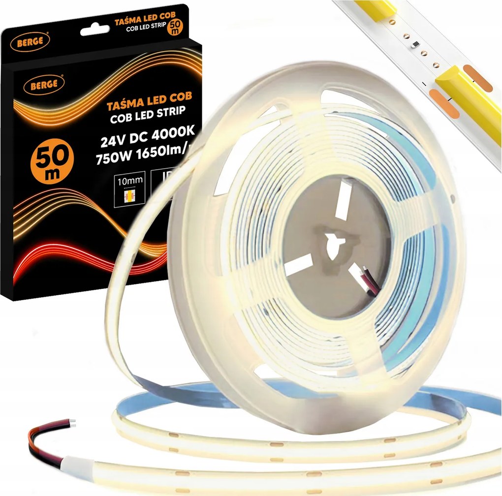 BERGE LED pásik COB Neon 24V - 528D - 15W/m - IP20 - 1650lm - 50m - neutrálna farba