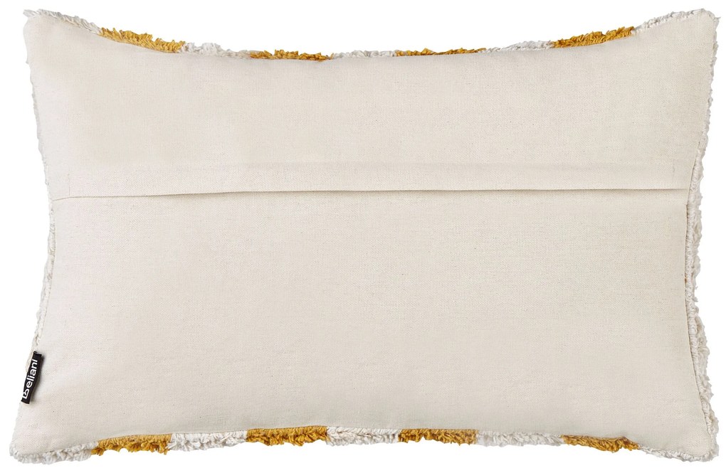 Sada 2 všívaných bavlnených vankúšov 30 x 50 cm biela/žltá HELIANTHUS Beliani